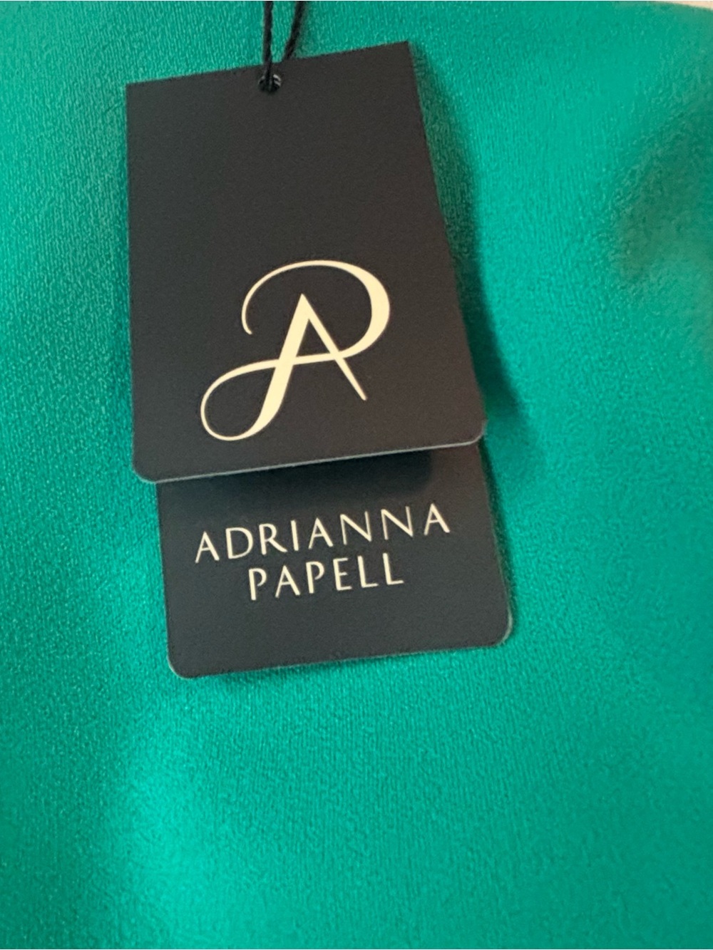Adrianna Papell One-Shoulder Teal Green Maxi Dress Wedding Guest Attire - Picture 4 of 8